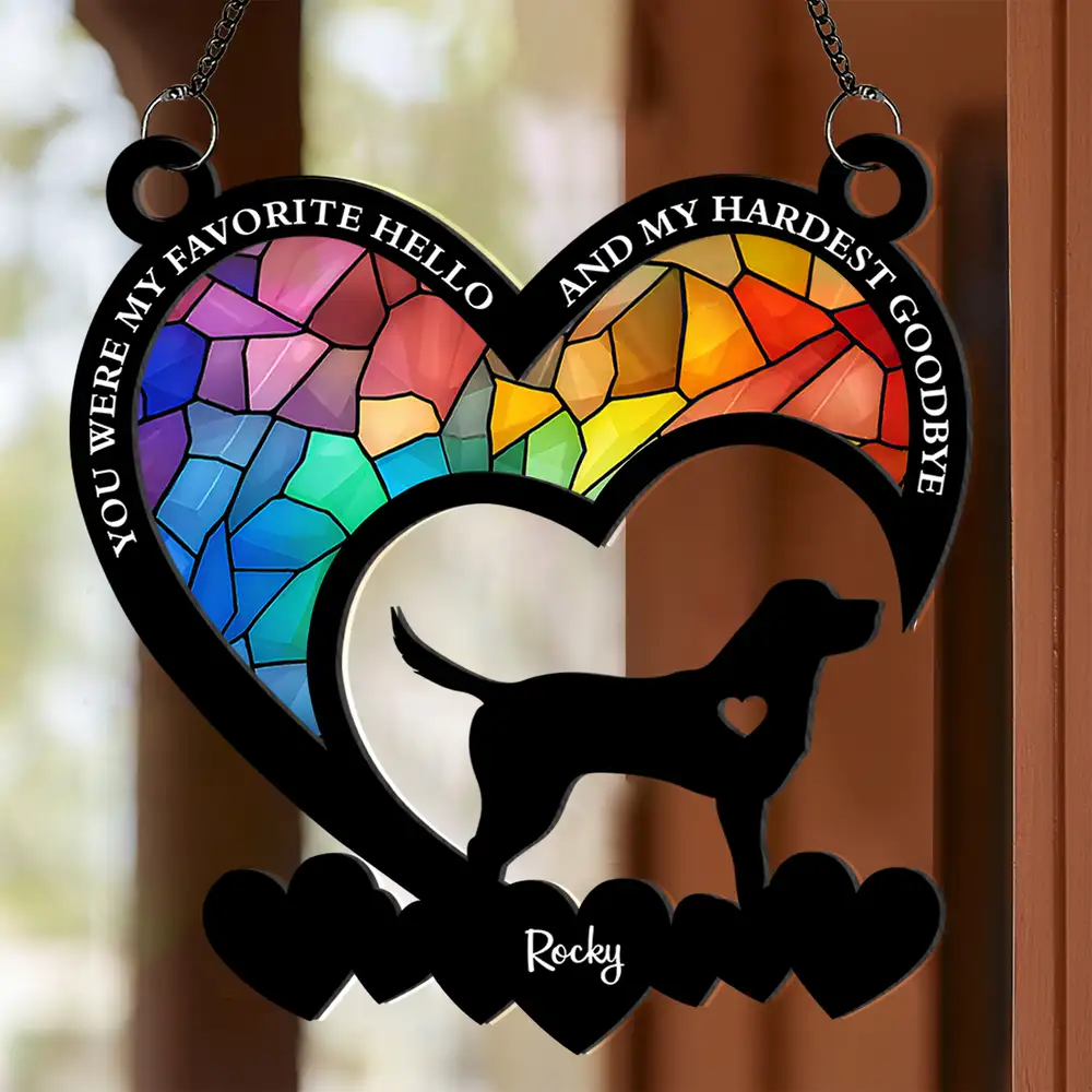 You Were My Favorite Hello – Dog Memorial Wood and Acrylic Layered Ornament