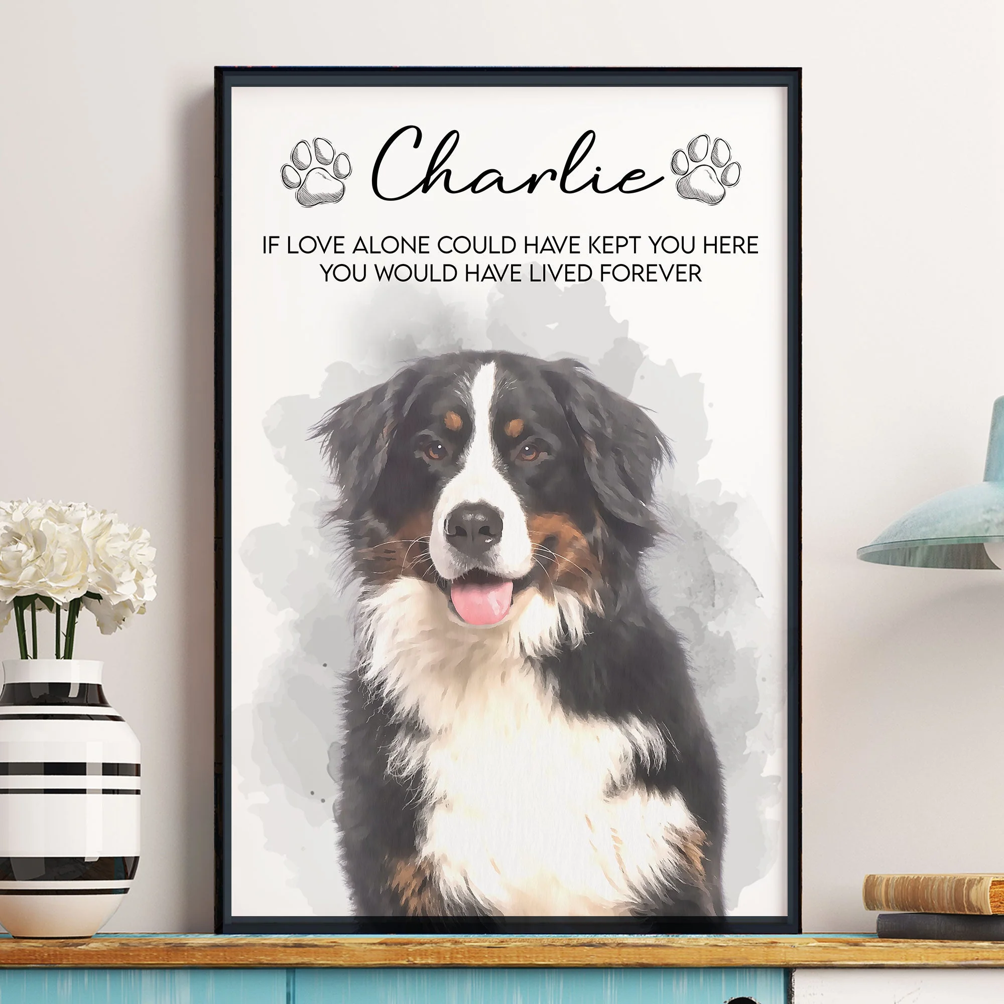 "If Love Alone Could Have Kept You Here" Dog Memorial Canvas – Personalized Tribute for Your Beloved Pet - Image 3