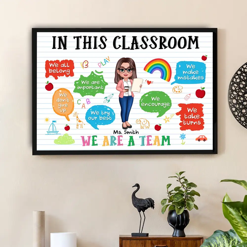 In This Classroom We Are a Team – Personalized Teacher Poster