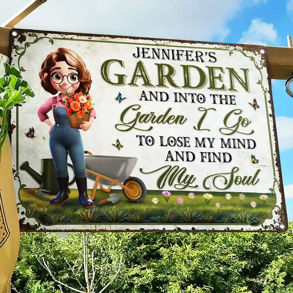My Garden Custom Iron Sign – “Garden I Go, Lose My Mind, Find My Soul” - Image 3