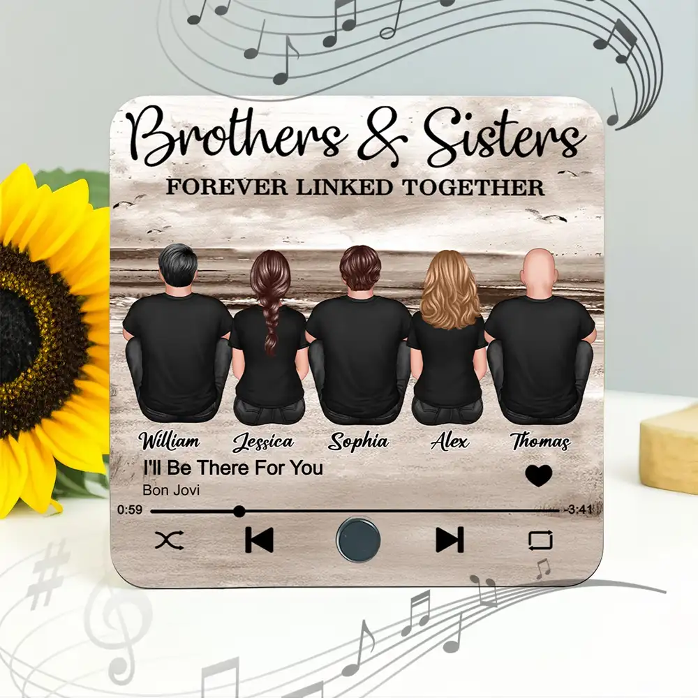 “Brothers & Sisters Forever Linked Together” Custom Fridge Magnet – Perfect Family Keepsake