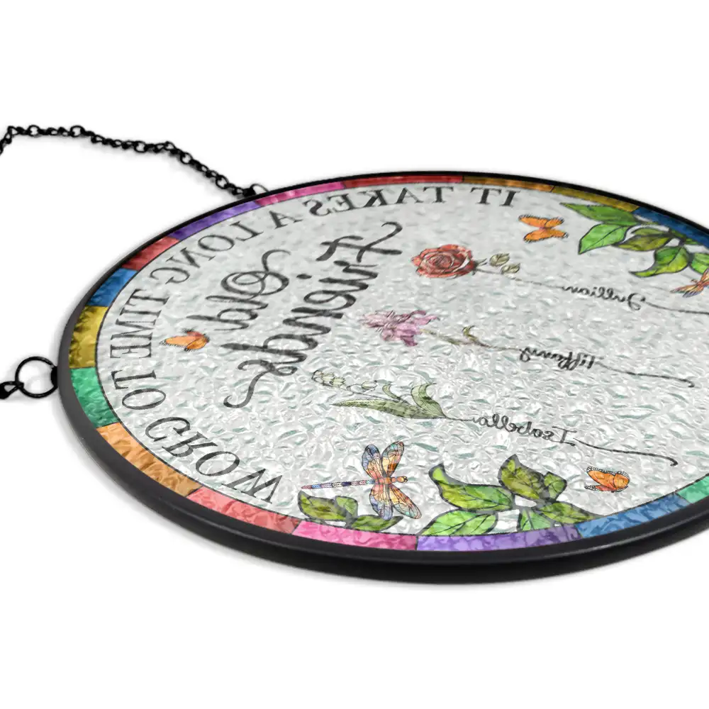 Personalized Floral Suncatcher Ornament – It Takes A Long Time To Grow An Old Friend – Gift For Sister Or Friend - Image 5