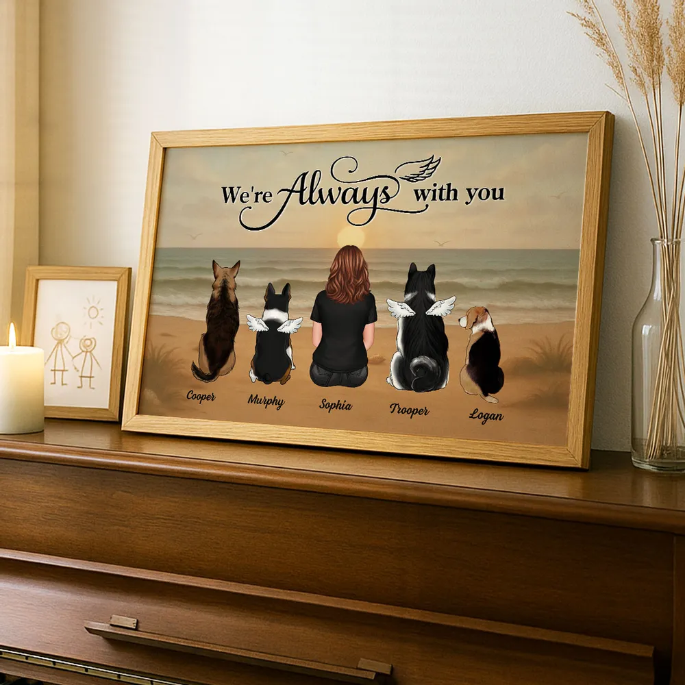 Retro Vintage Mountain Landscape Pet Dog Cat Memorial Personalized Poster - Image 2