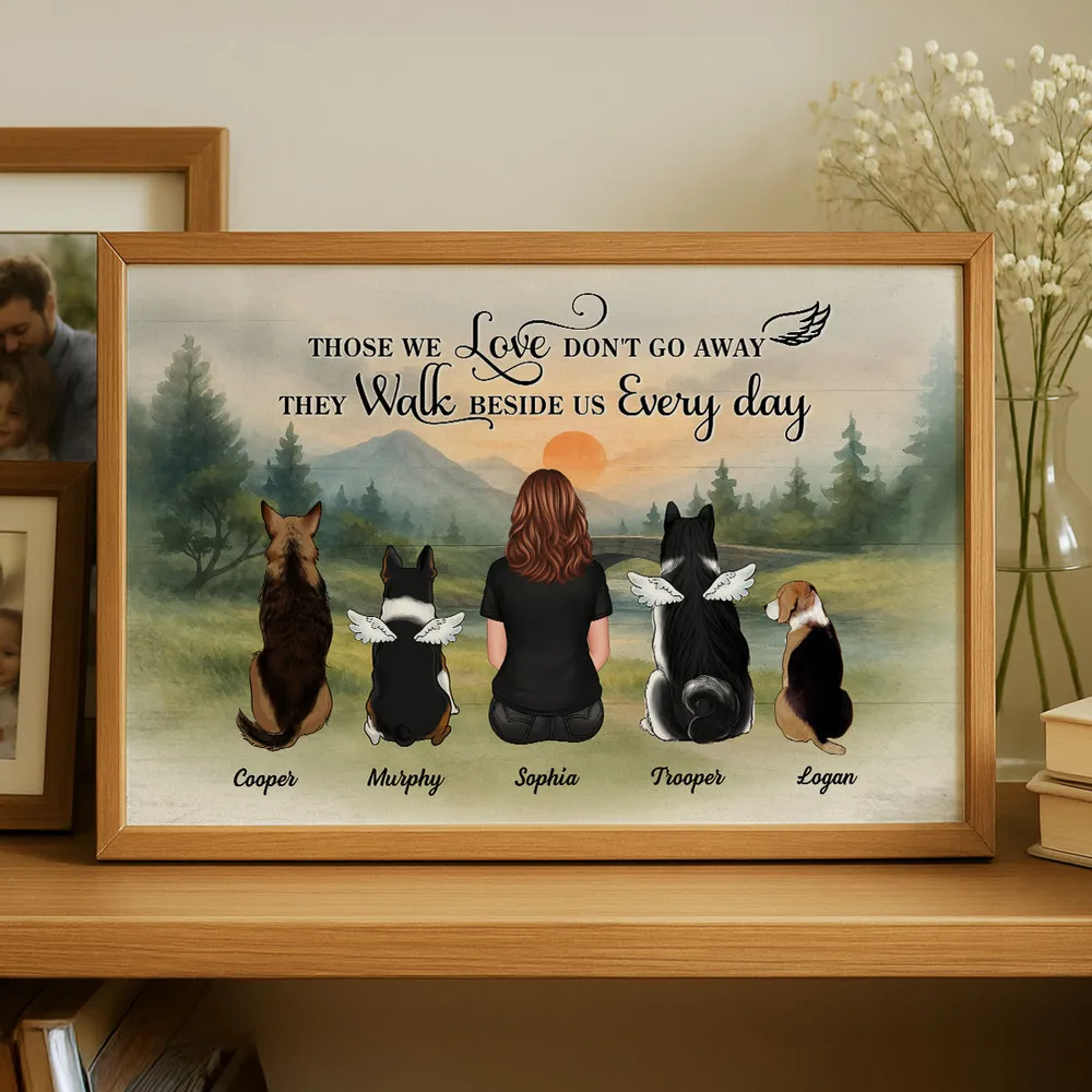 Retro Vintage Mountain Landscape Pet Dog Cat Memorial Personalized Poster - Image 5