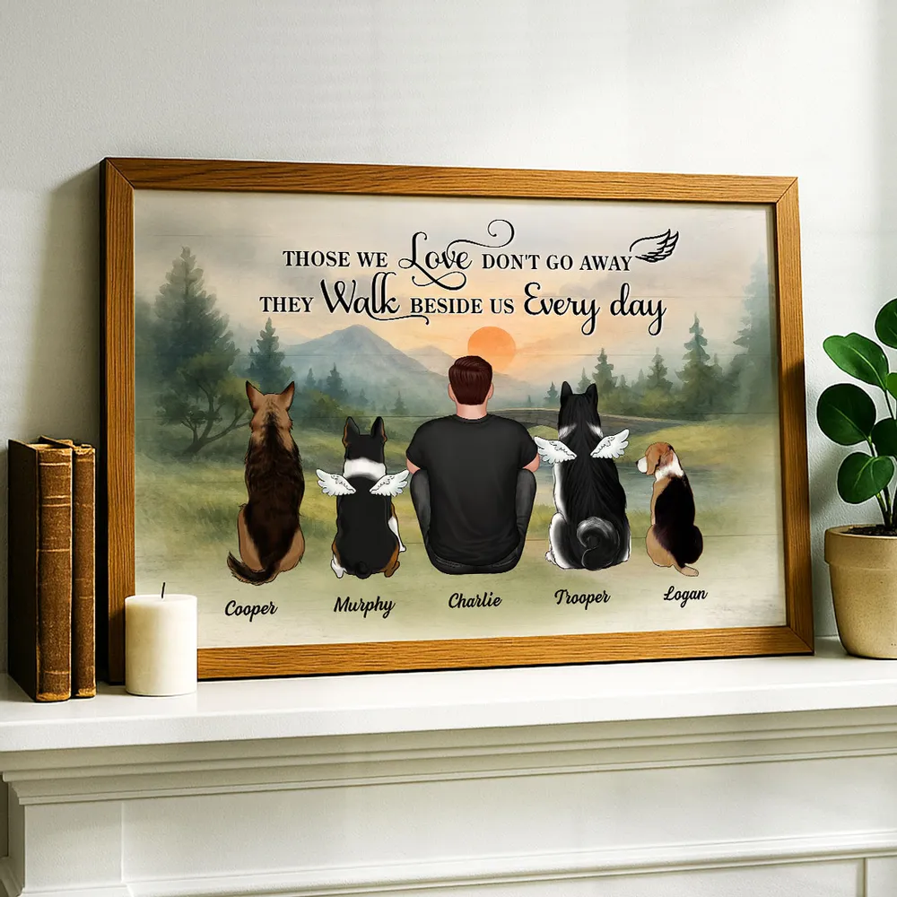 Retro Vintage Mountain Landscape Pet Dog Cat Memorial Personalized Poster - Image 6