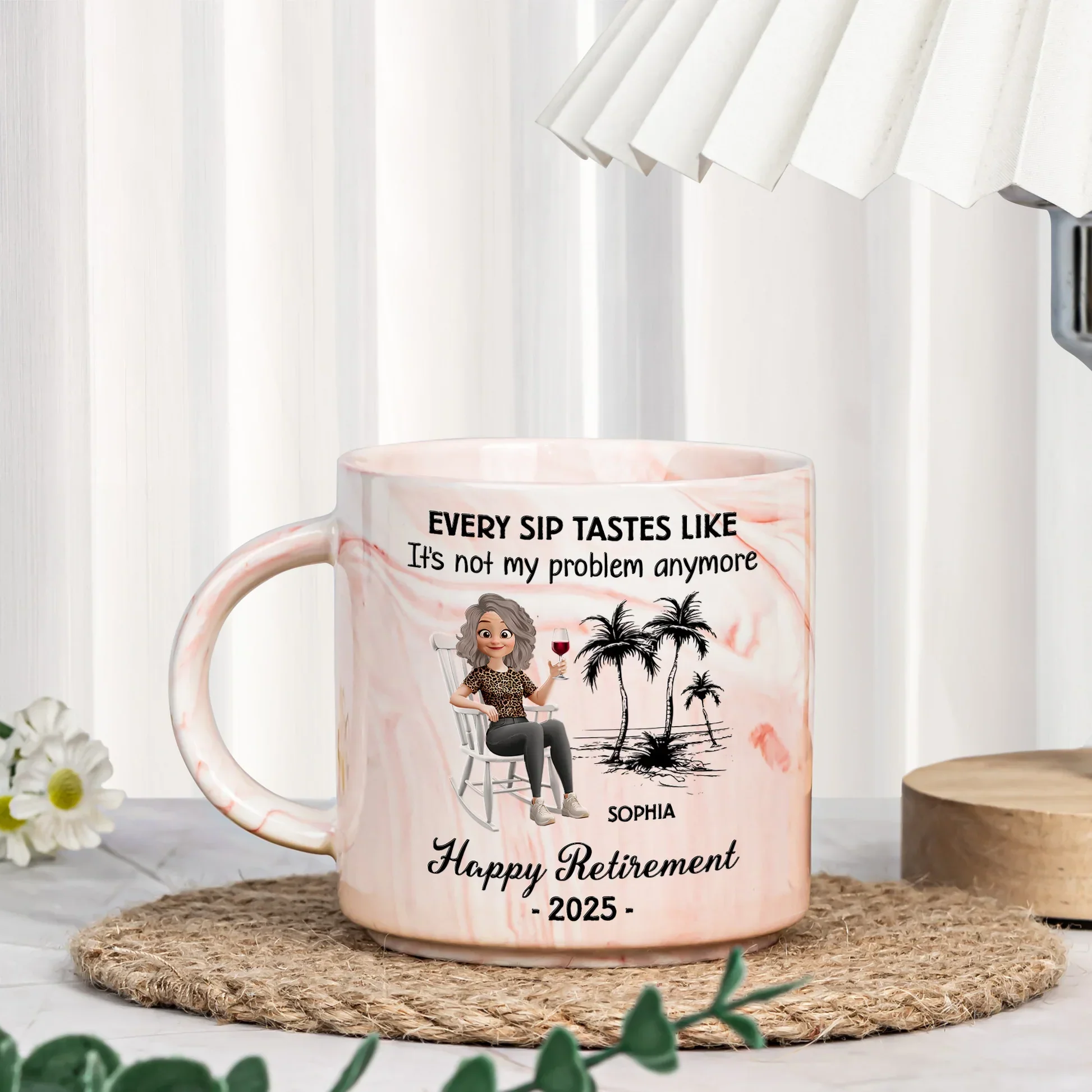 Every Sip Tastes Like It's Not My Problem Anymore - Personalized Marble Mug