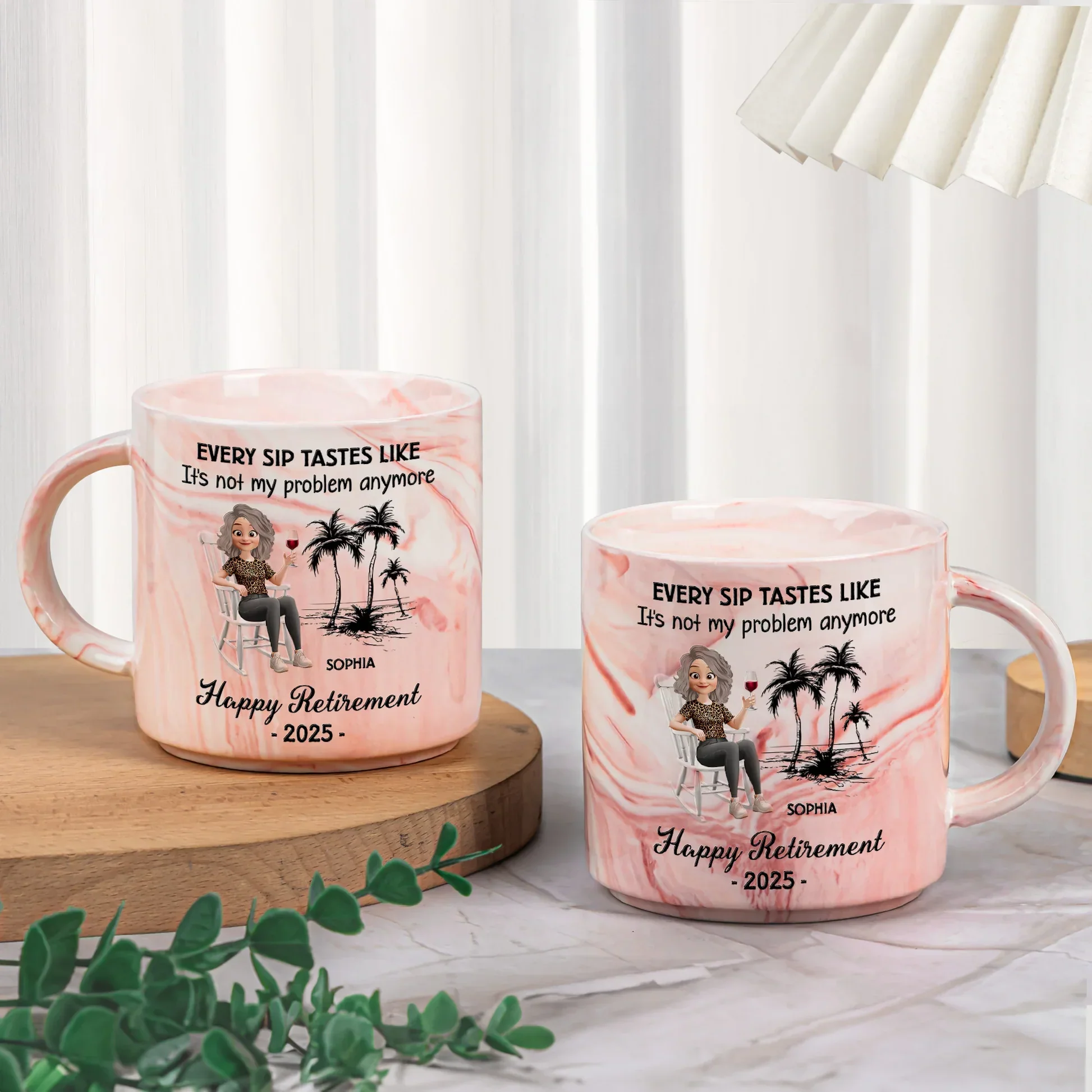 Every Sip Tastes Like It's Not My Problem Anymore - Personalized Marble Mug - Image 2