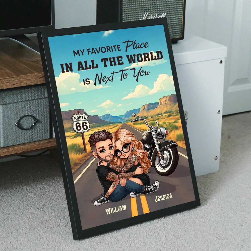 My Favorite Place Is Next To You – Personalized Poster Or Canvas For Couple, Romantic Road Trip Gift - Image 2