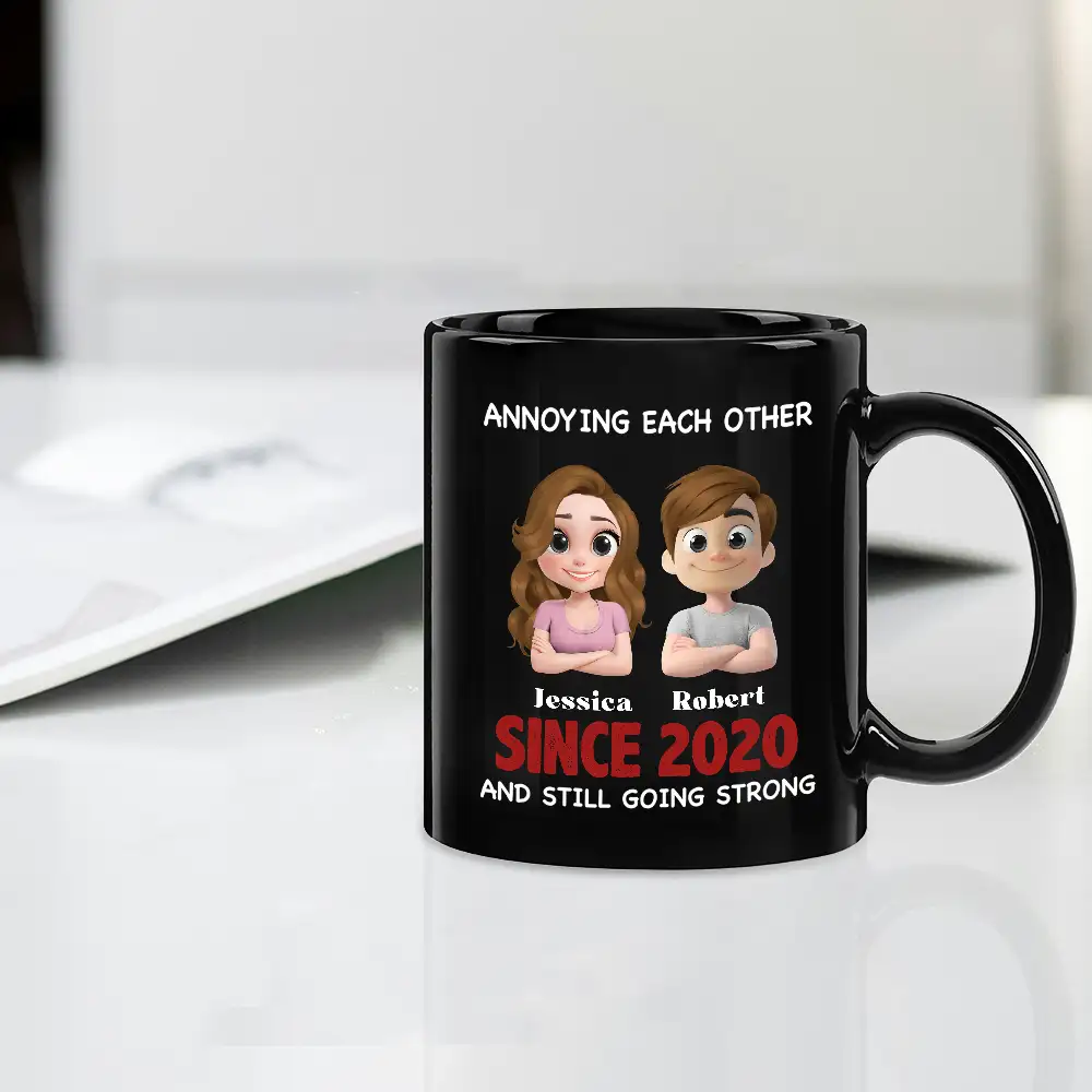 Annoying Each Other - Personalized Couple Cup – A Hilarious Love Story with Custom Names - Image 6