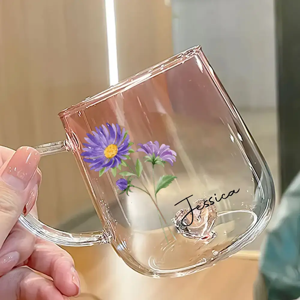 Blooming Gradient Glass Mug – Gift for Sisters, Wife, or Grandma - Image 2