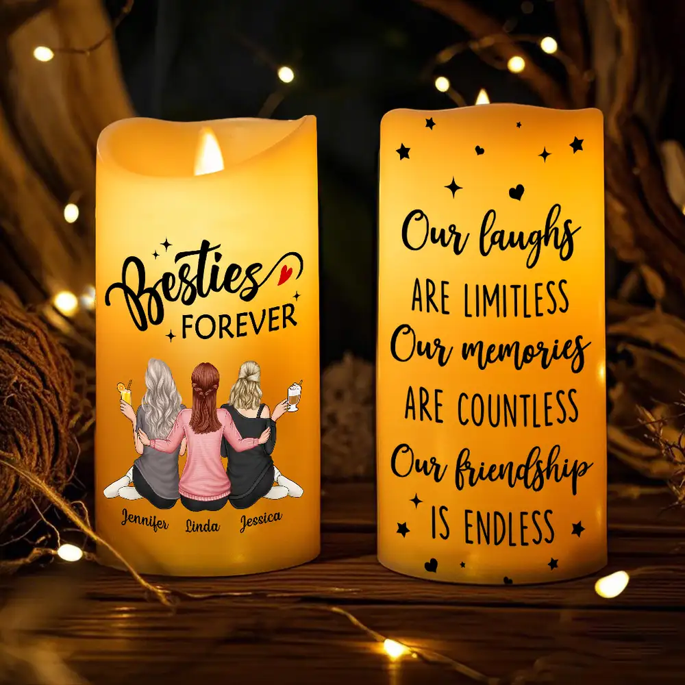 We Light Up Each Other’s Life – Besties Forever Personalized Flameless Candle, Perfect Gift for Soul Sisters or BFF - Image 2