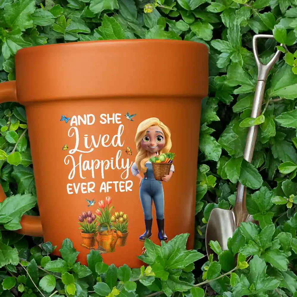 “Just a Girl Who Loves Gardening” Plant Pot Mug with Spoon – Custom Gardener - Image 6