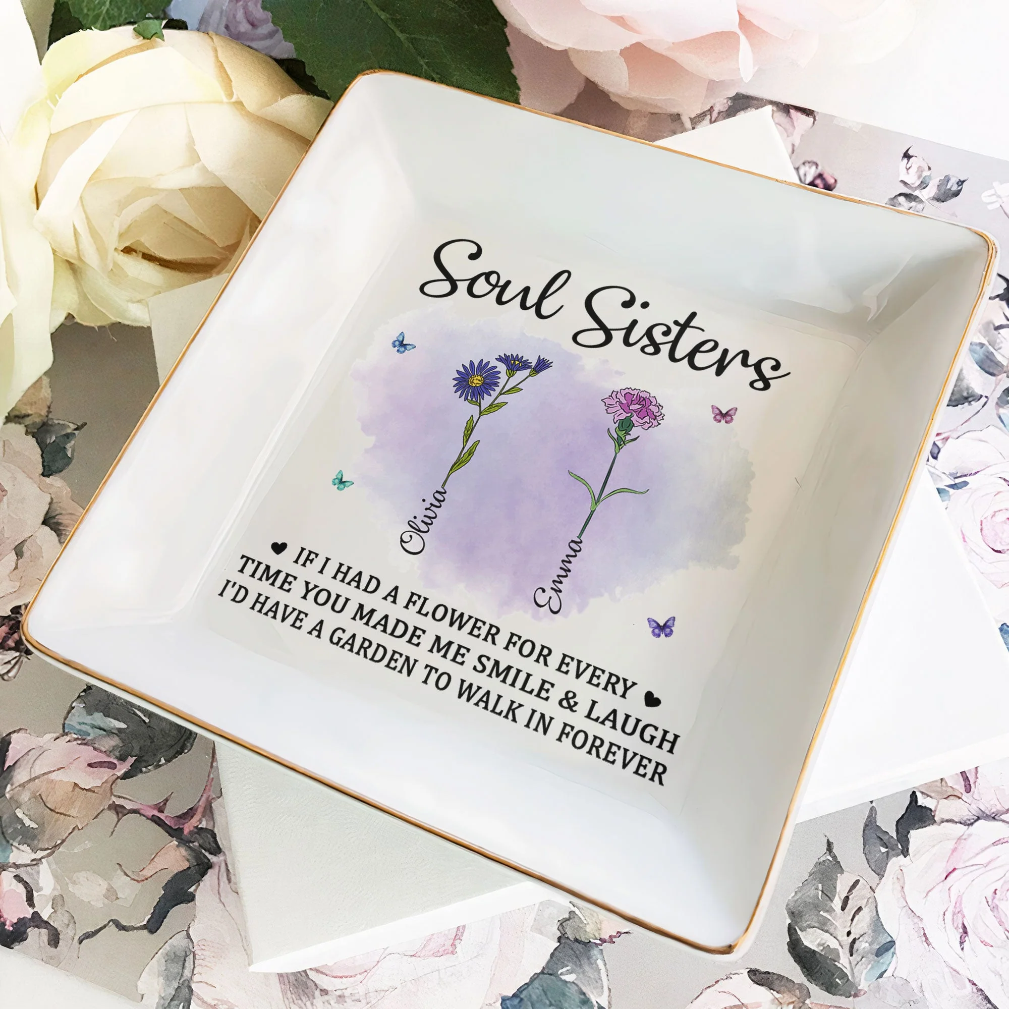 If I Had A Flower For Every Smile β Custom Jewelry Dish, Sentimental Gift For Best Friend Or Soul Sister - Image 5