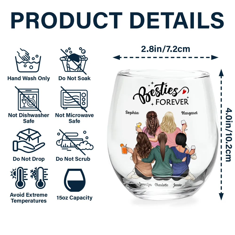 Best Friends Forever – Heartfelt Personalized Wine Glass, A Gift for Your Best Friend or Sister - Image 4
