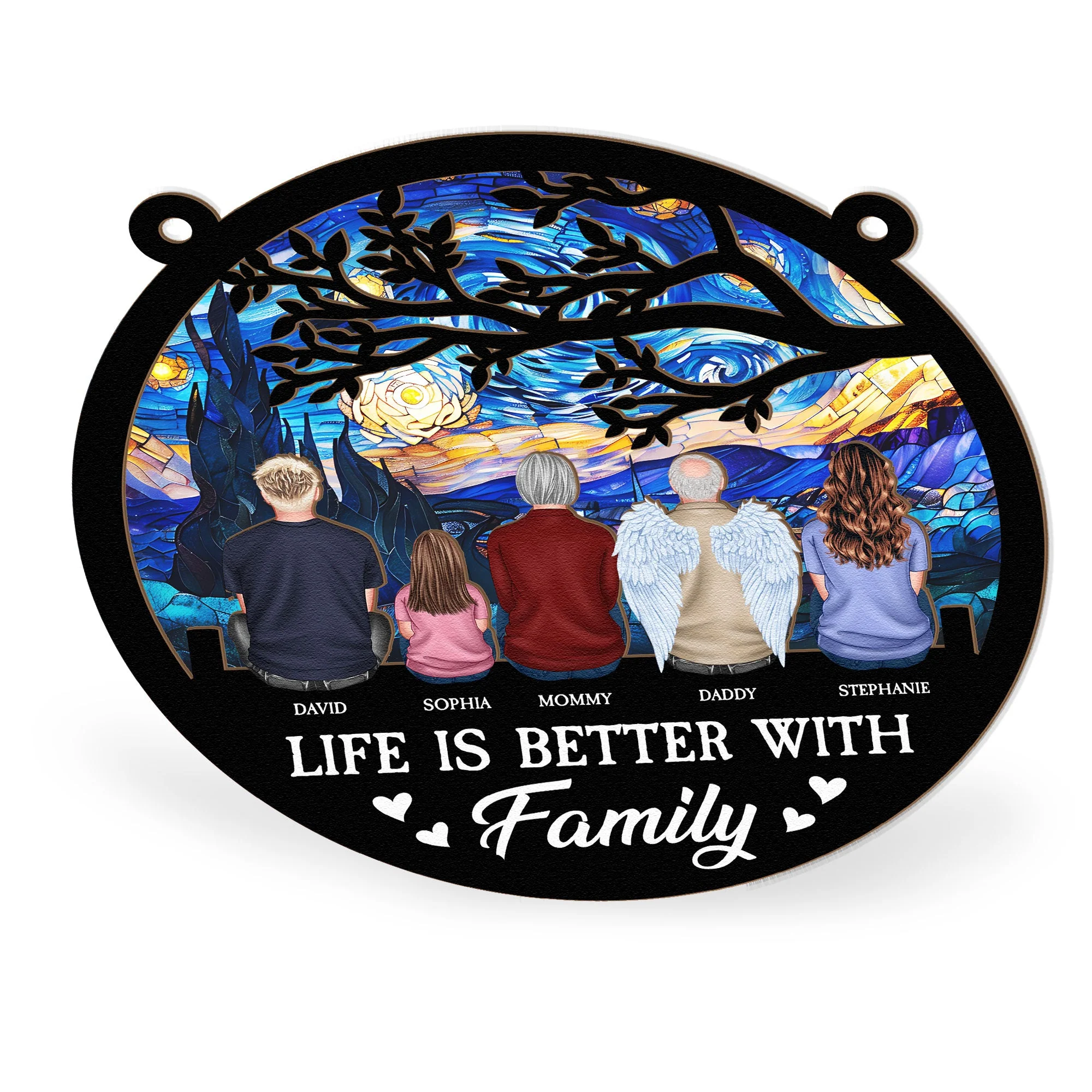 Life is Better with Family – Personalized Wood and Acrylic Layered Ornament, Family Gift - Image 8