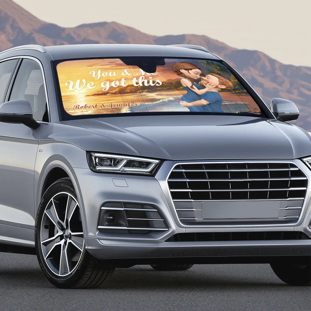 Personalized “You & Me, We Got This” Car Sun Shade for Couples - Image 4