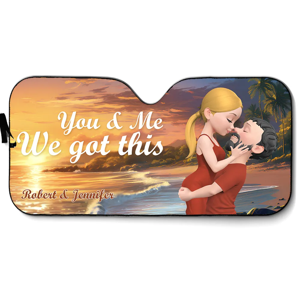 Personalized “You & Me, We Got This” Car Sun Shade for Couples - Image 5