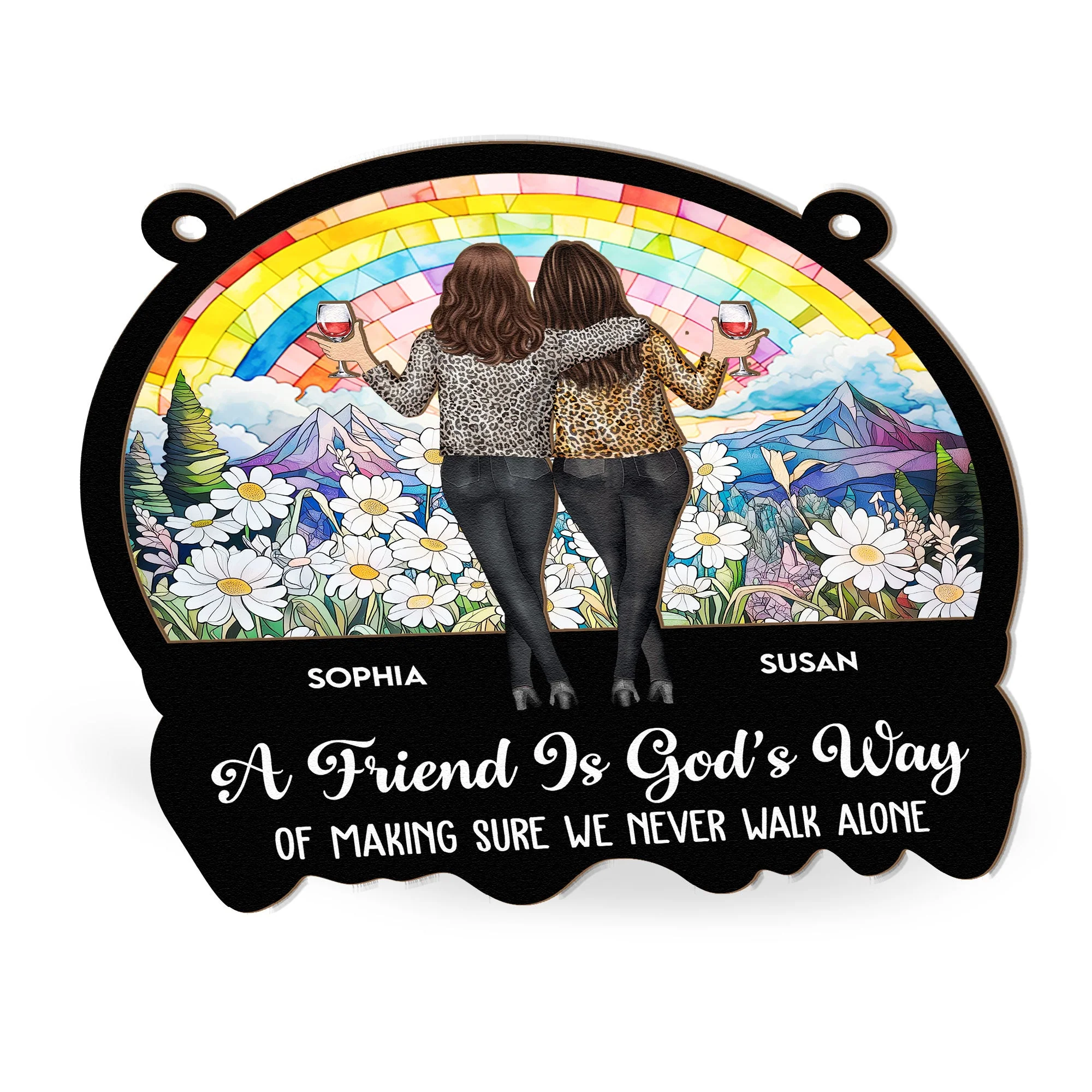 Rainbow Meadow Bestie Ornament – “A Friend Is God’s Way” - Image 5