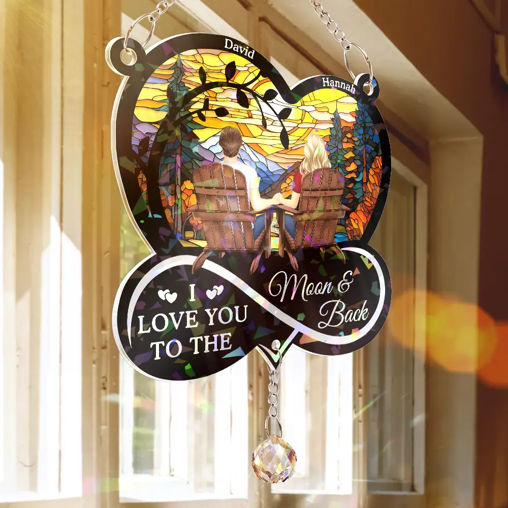 From Our First Kiss Till Our Last Breath Starry Sky Personalized Sun Catcher Ornament – Romantic Gift for Couple, Husband, Wife - Image 4