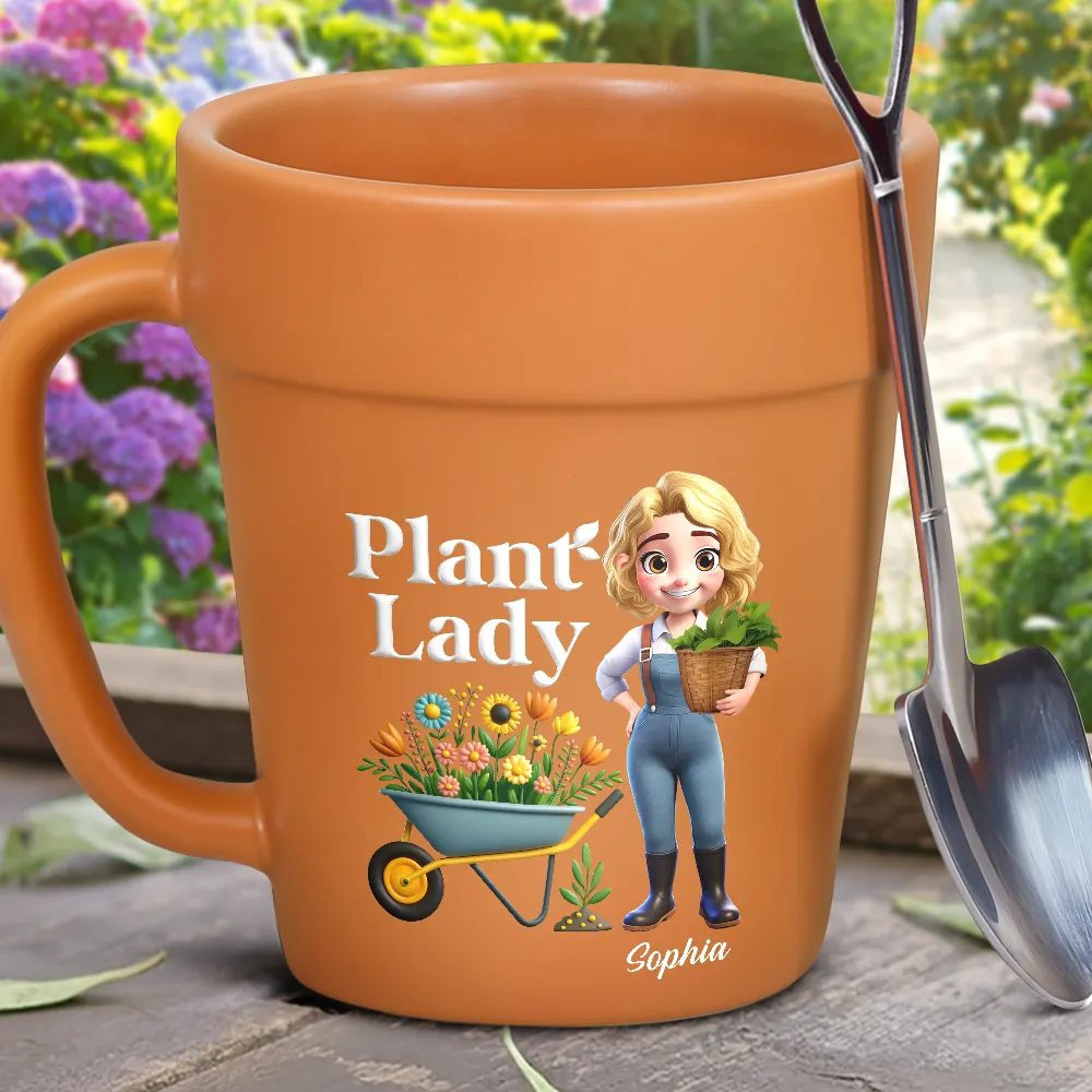 Plant Lady Personalized Plant Pot Mug – Funny Gift for Gardening Lovers, Plant Enthusiasts, and Her - Image 3