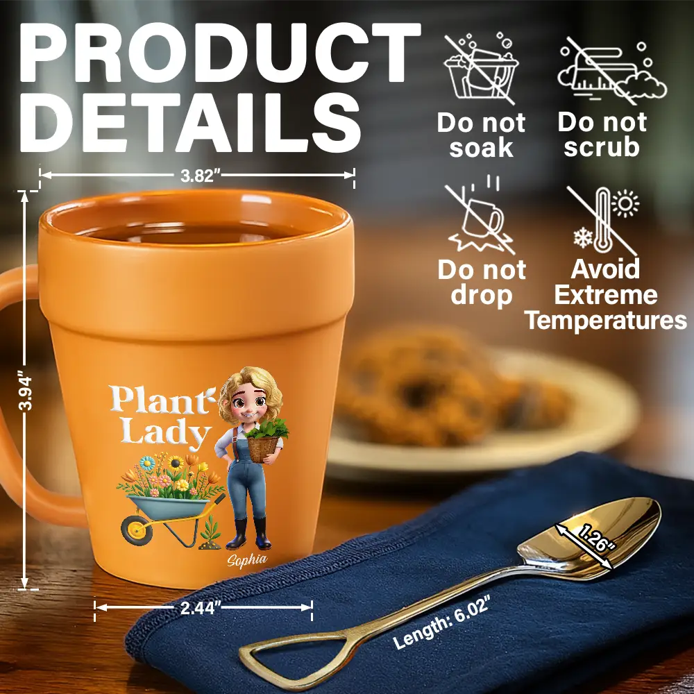 Plant Lady Personalized Plant Pot Mug – Funny Gift for Gardening Lovers, Plant Enthusiasts, and Her - Image 5