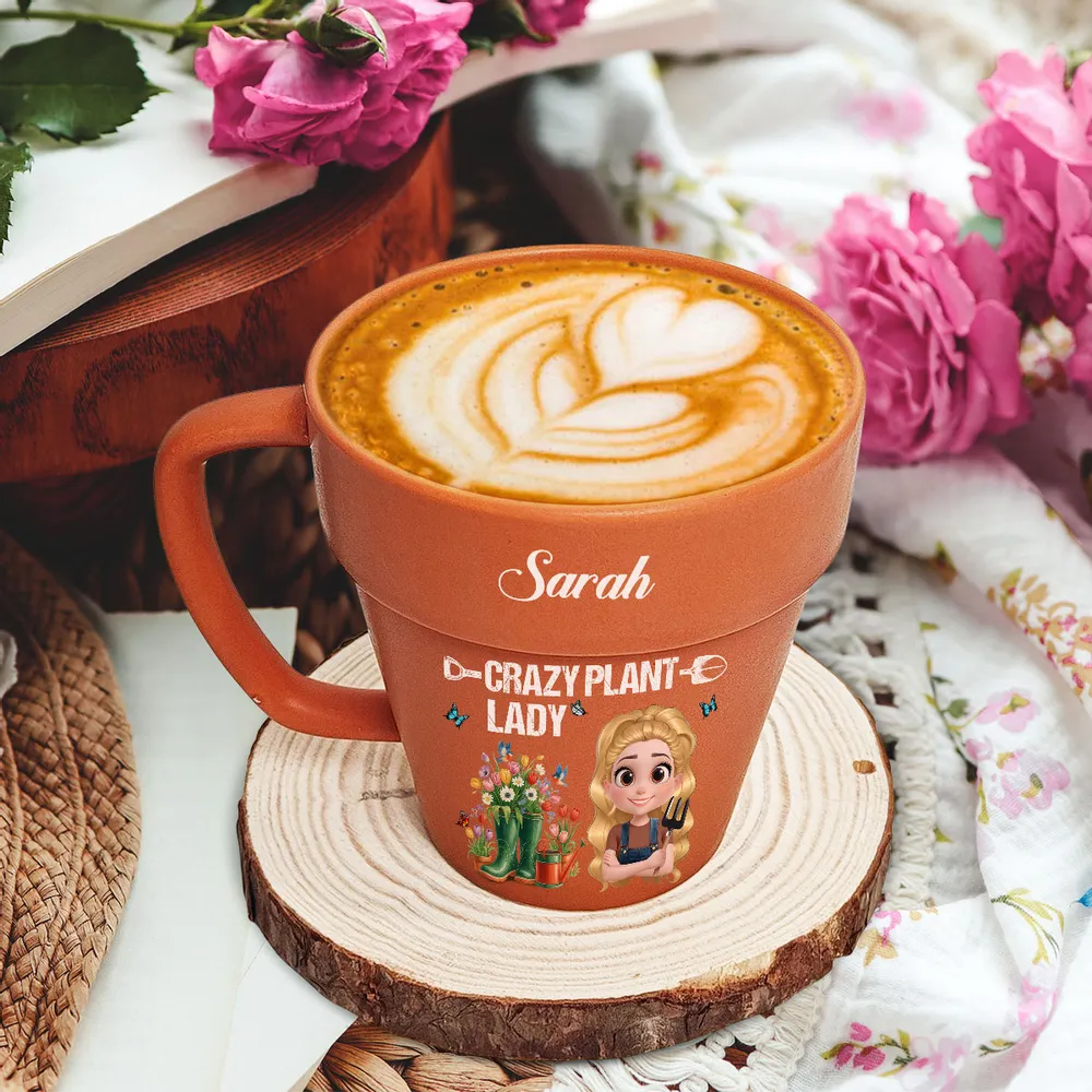 Crazy Plant Lady Personalized Plant Pot Mug – Cute Custom Gift for Gardeners - Image 6