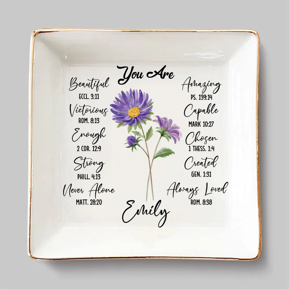 You Are Ceramic Jewelry Dish with Bible Verses – Personalized Christian Gift for Sister or Friend - Image 5