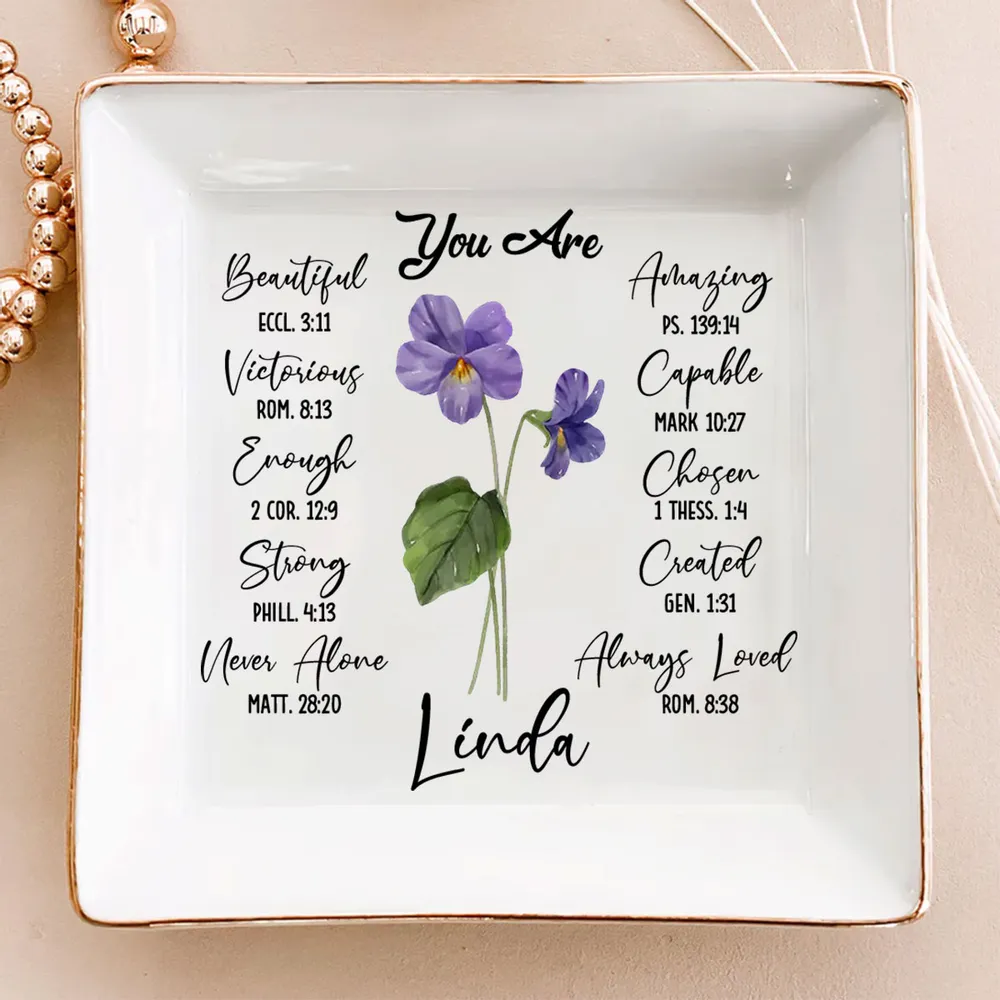 You Are Ceramic Jewelry Dish with Bible Verses – Personalized Christian Gift for Sister or Friend - Image 6