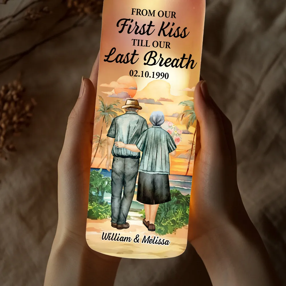 From Our First Kiss Till Our Last Breath – Personalized Bottle Lamp Gift for Couples - Image 6