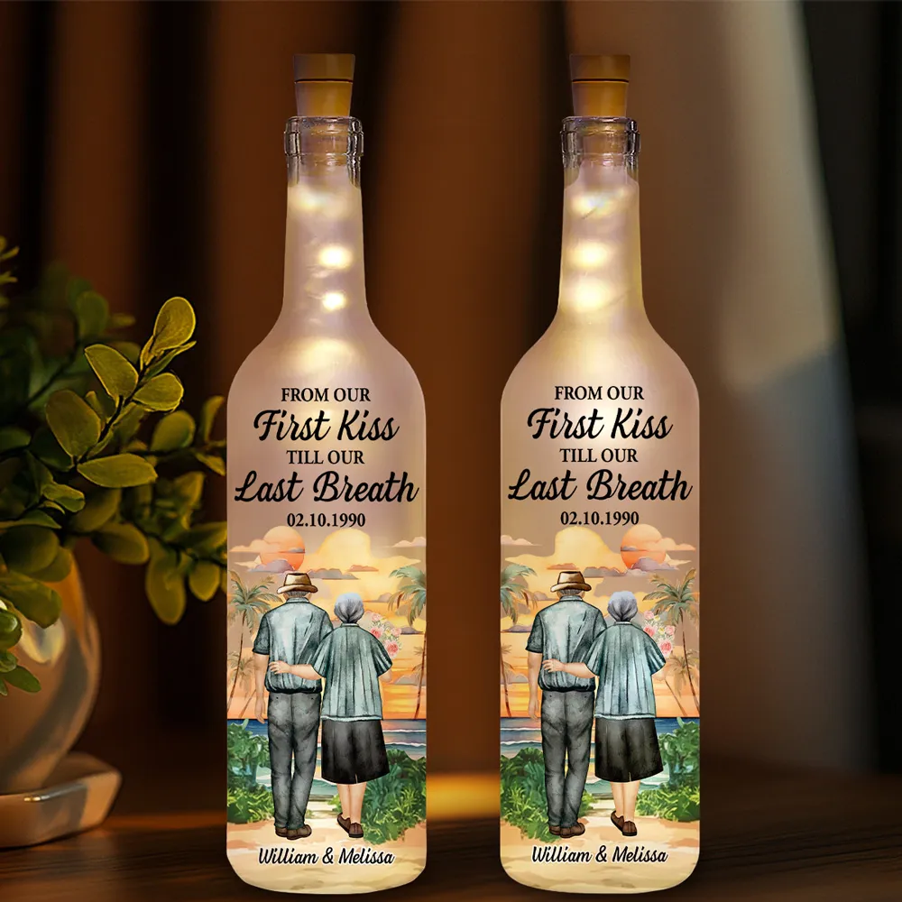 From Our First Kiss Till Our Last Breath – Personalized Bottle Lamp Gift for Couples - Image 8