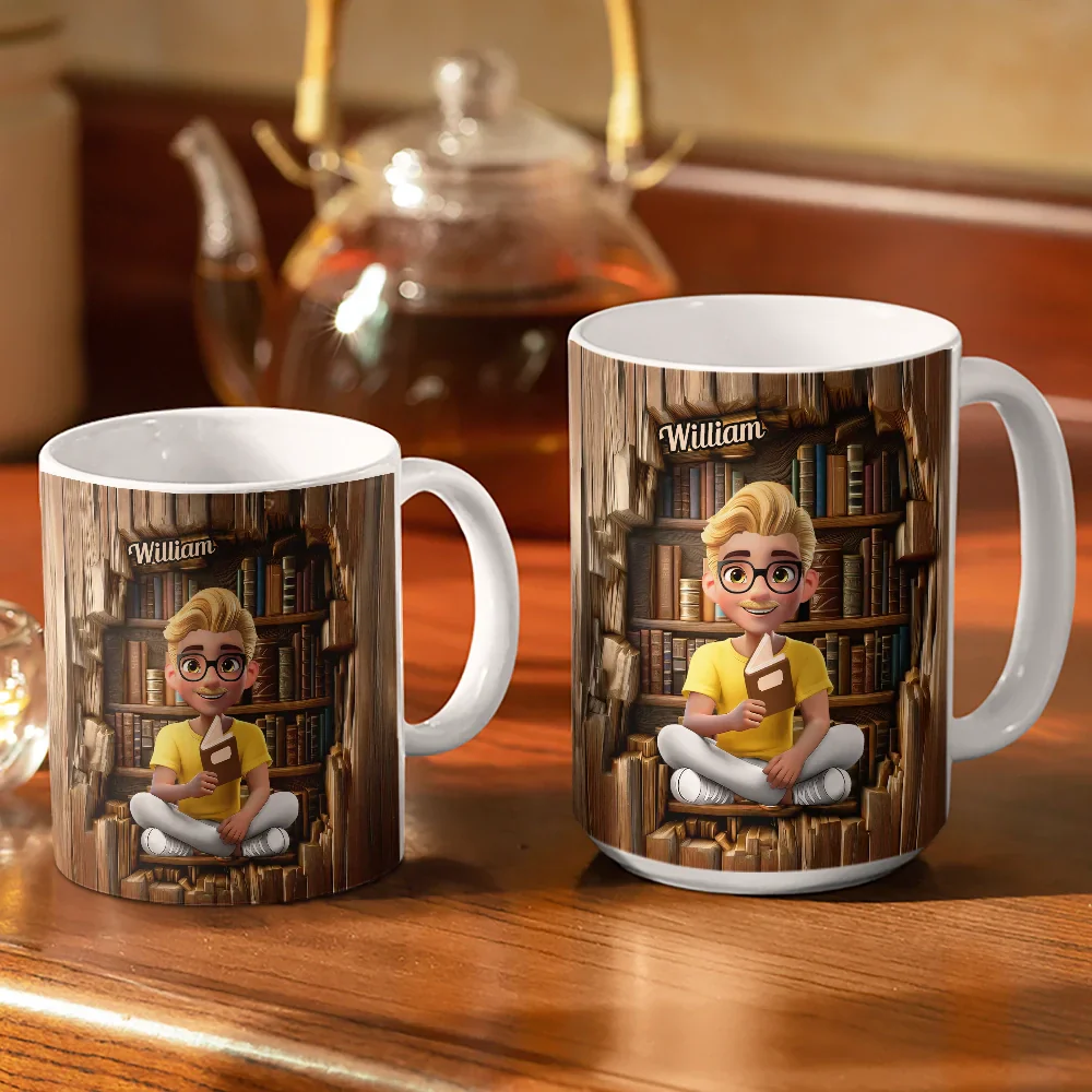 Bookish Bliss – Just a Girl Who Loves Books Reader’s Mug - Image 3