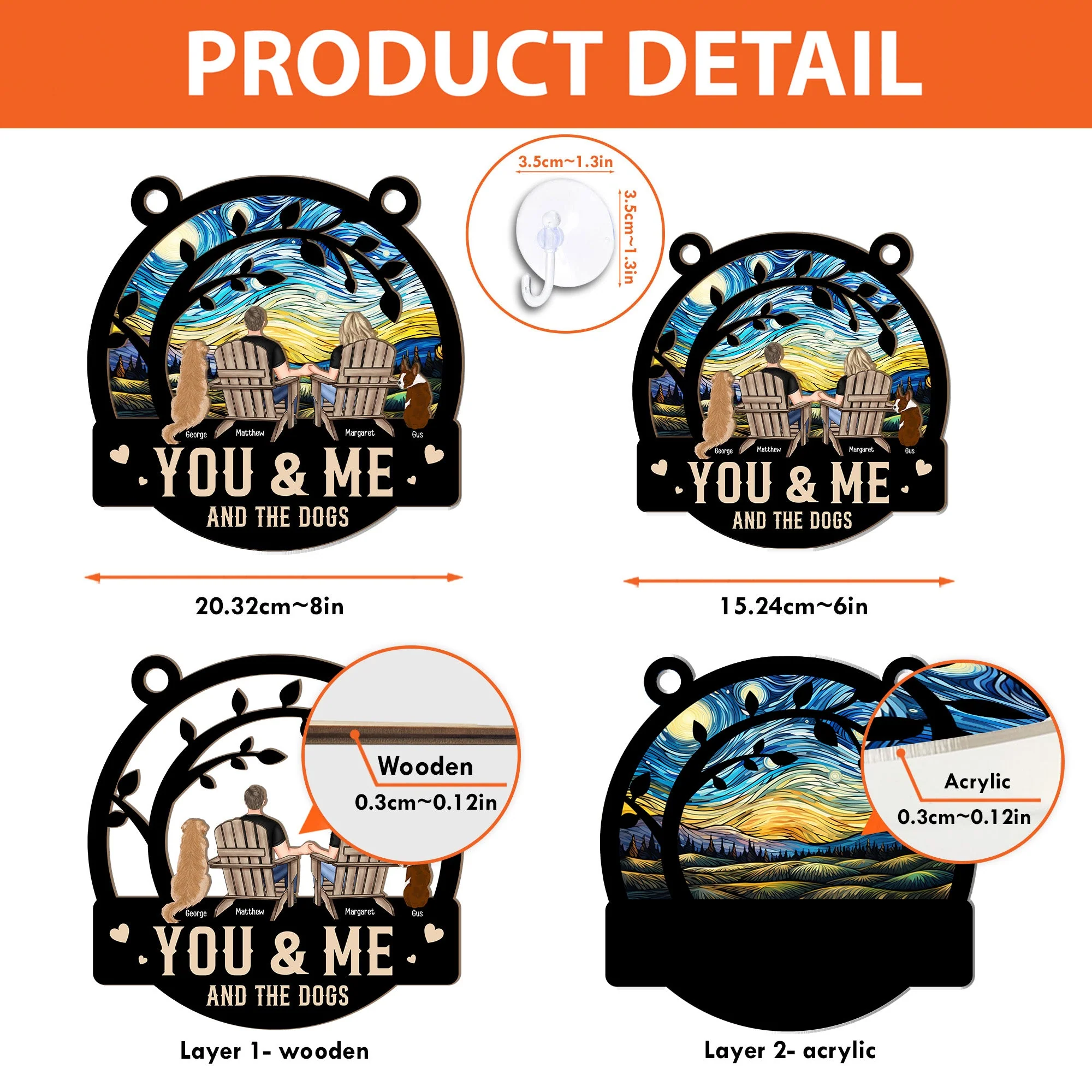 Starry Patio – “You, Me & the Dogs” Layered Ornament - Image 6