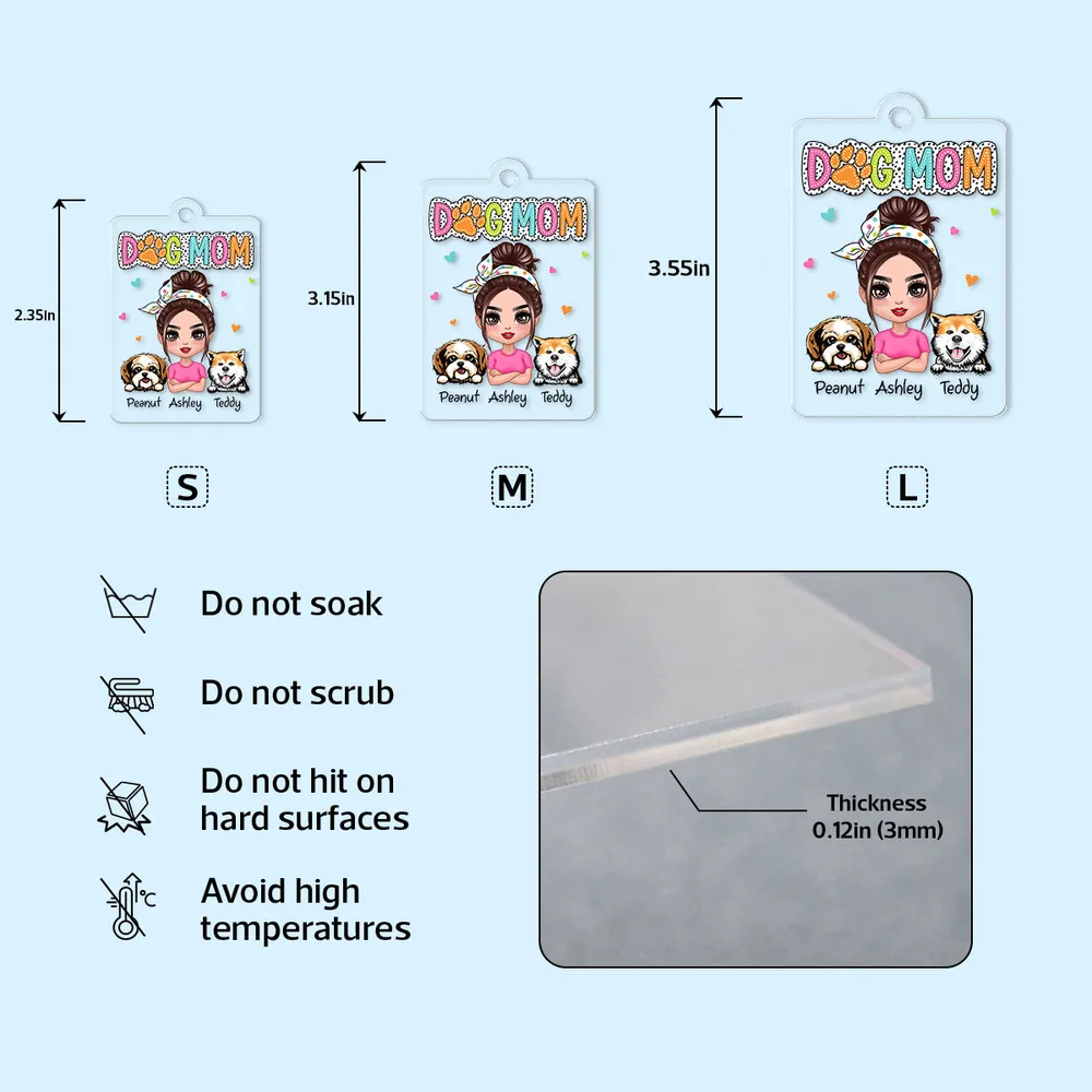 DOG MOM Personalized Acrylic Keychain – You & Your Pups - Image 4
