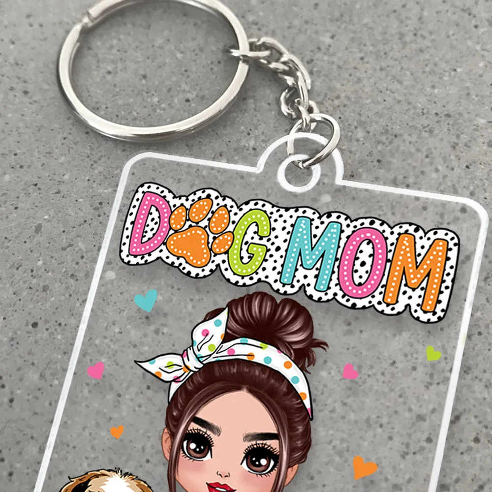 DOG MOM Personalized Acrylic Keychain – You & Your Pups - Image 6