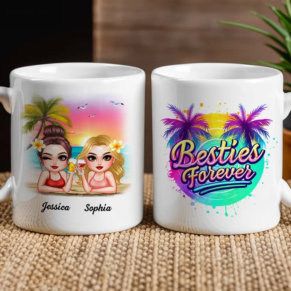 Besties Forever – Personalized Tropical Mug for Best Friends