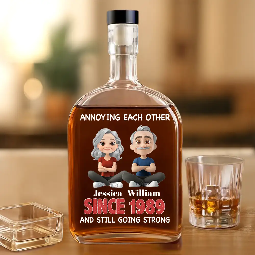 Annoying Each Other Since – Personalized Glass Spirits Decanter for Couples