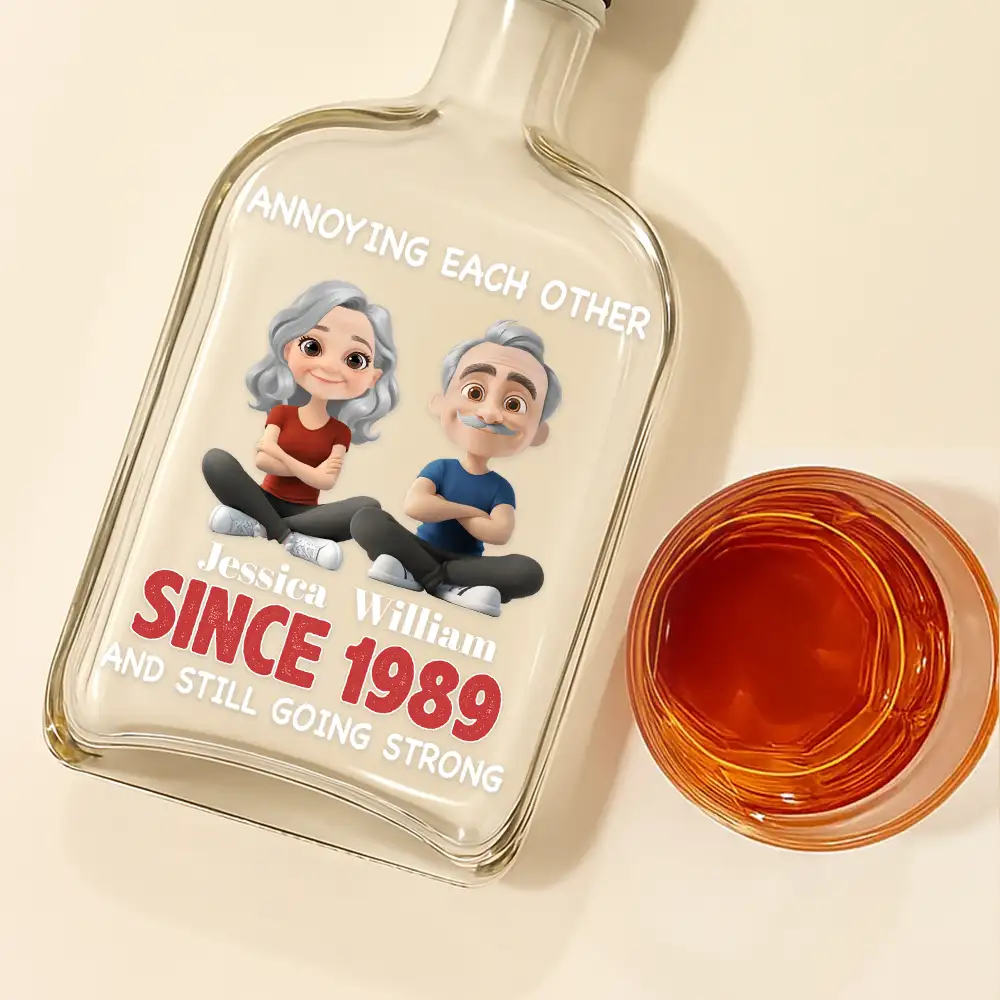 Annoying Each Other Since – Personalized Glass Spirits Decanter for Couples - Image 3