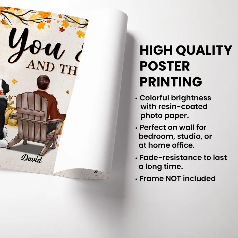 “You & Me and the Dogs” Personalized Autumn Poster – Cozy Gift for Couples - Image 5