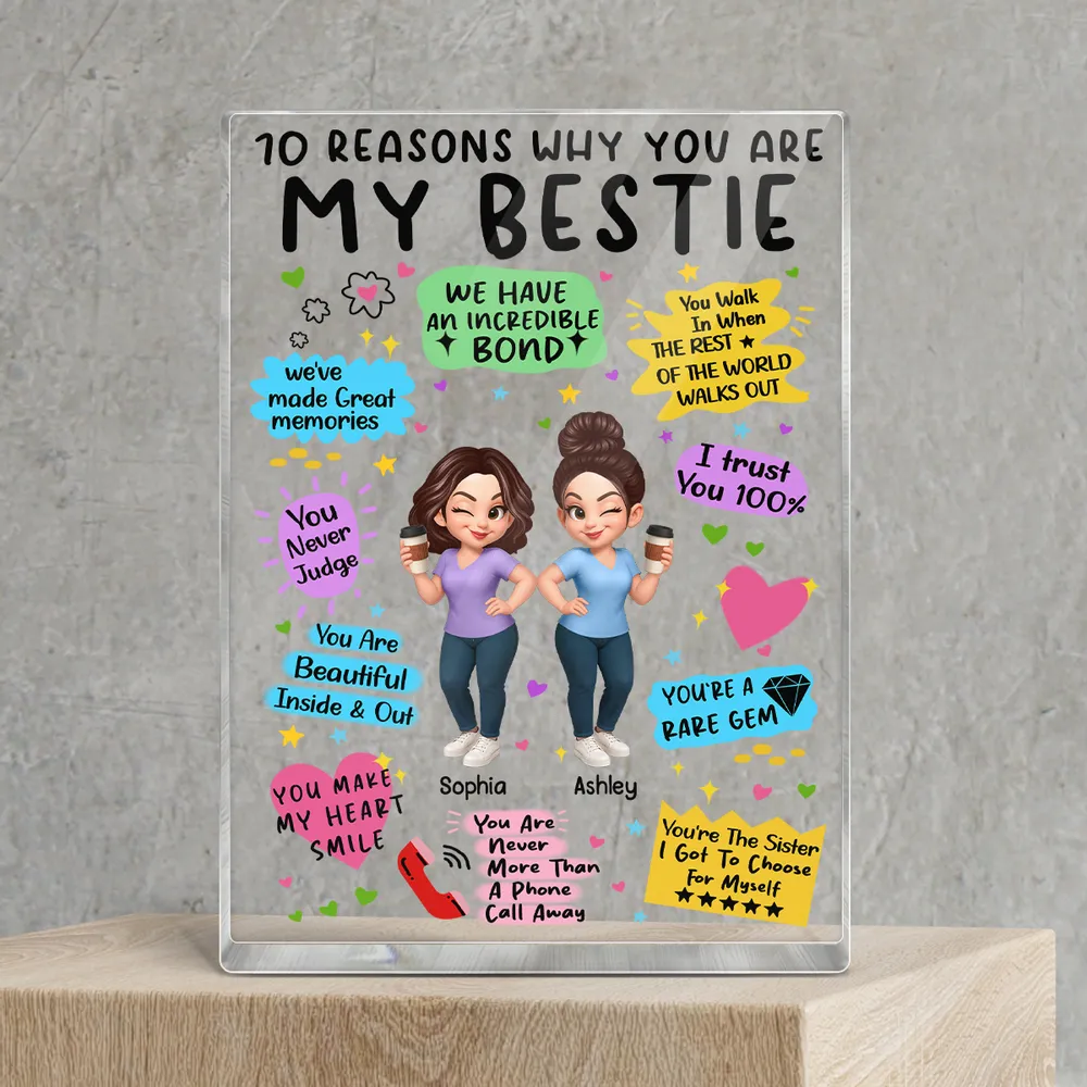 “10 Reasons Why You Are My Bestie” Personalized Acrylic Block Plaque - Image 5