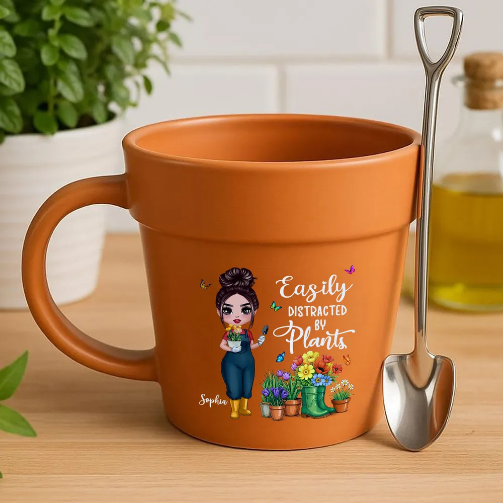 “Gardener of the Year” Personalized Plant-Pot Mug with Shovel Spoon – Fun Gift for Green-Thumb Moms, Wives & Grandmas - Image 9