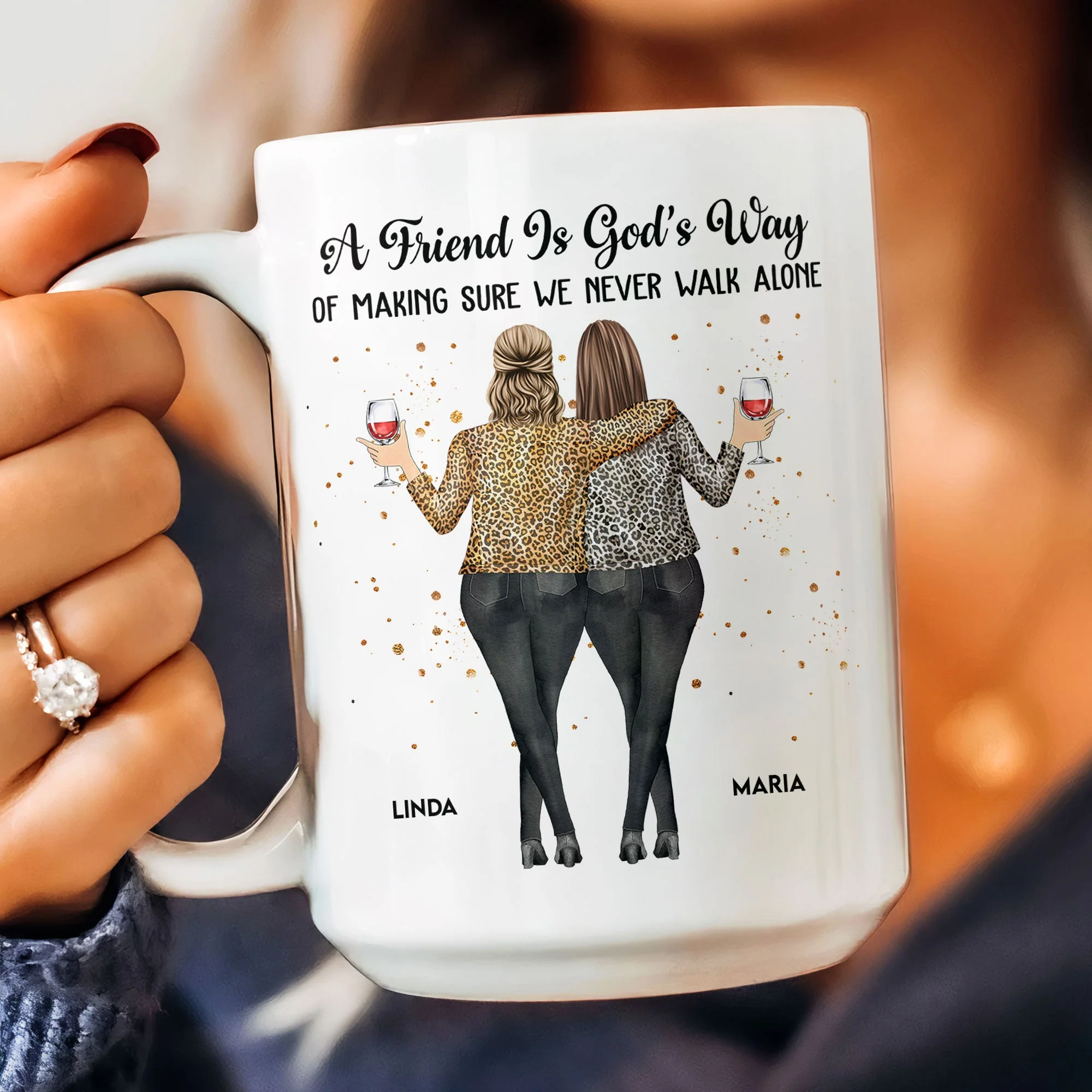 A Friend Is God's Way – Personalized White Ceramic Mug for Best Friends - Image 6