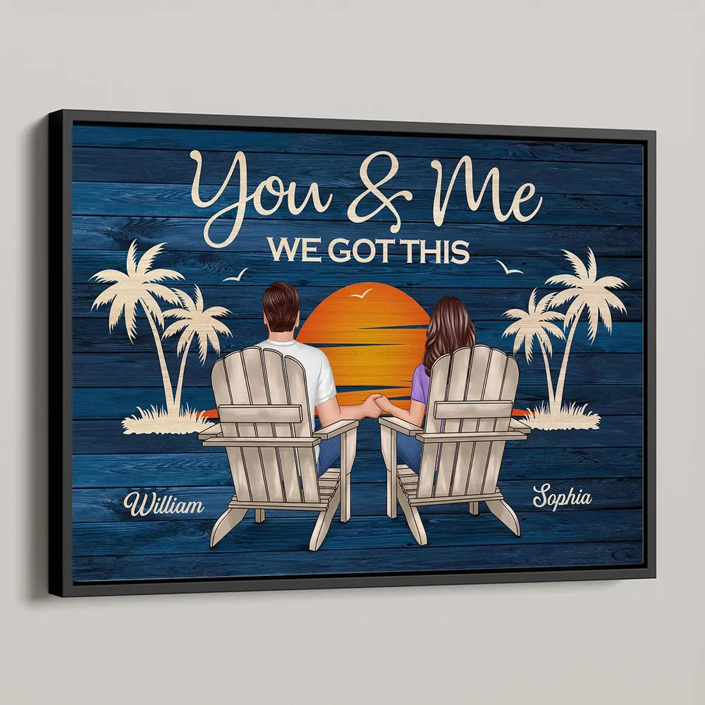 You & Me We Got This – Personalized Poster for Couples Holding Hands at Sunset, Romantic Gift for Lover - Image 3