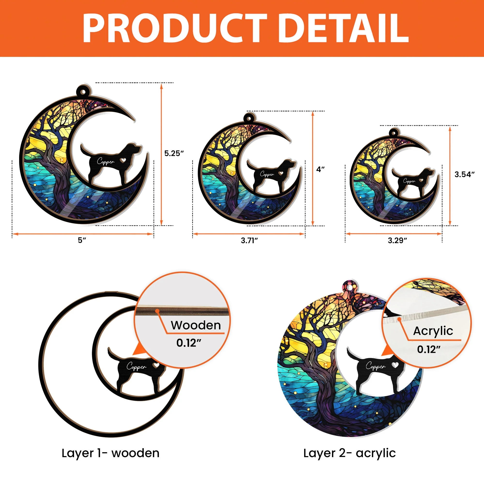 Custom Pet Ornament – Layered Wood & Acrylic Tribute for Dog Lovers - Image 5