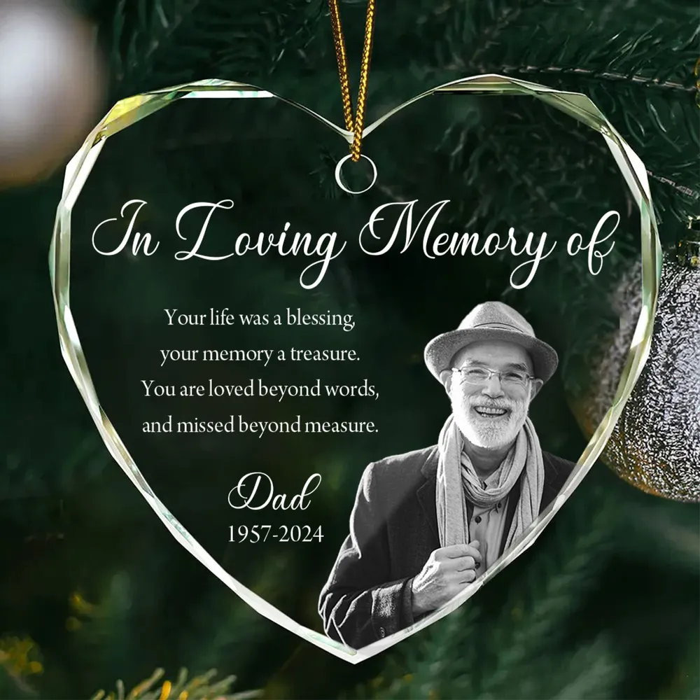 Custom Memorial Heart Ornament – Personalized Sympathy Gift - Image 3