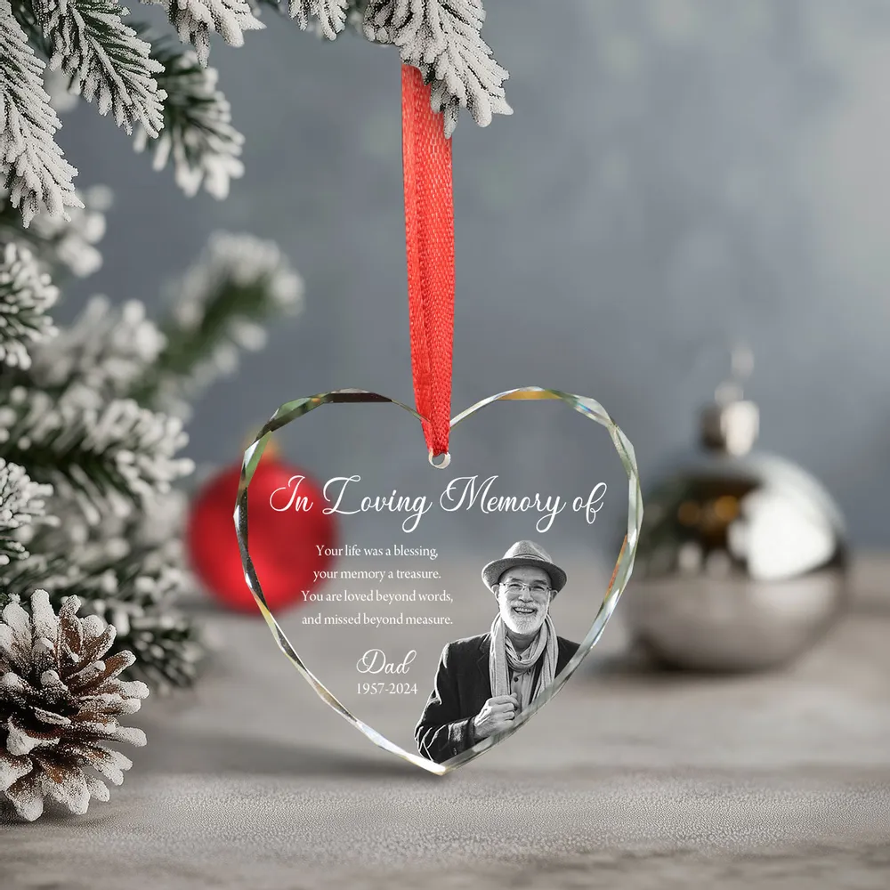 Custom Memorial Heart Ornament – Personalized Sympathy Gift - Image 7