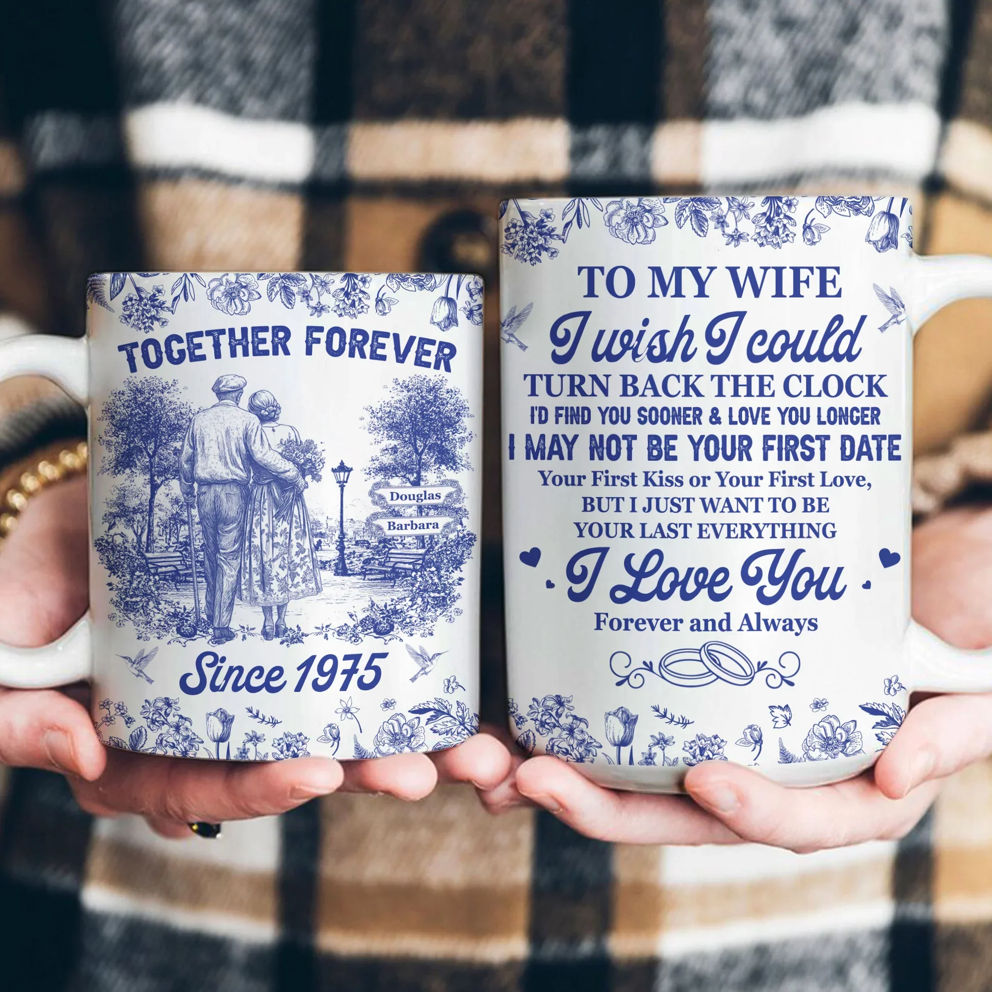 Personalized Ceramic Couple Mug with Custom Name for Anniversary Gift - Image 6