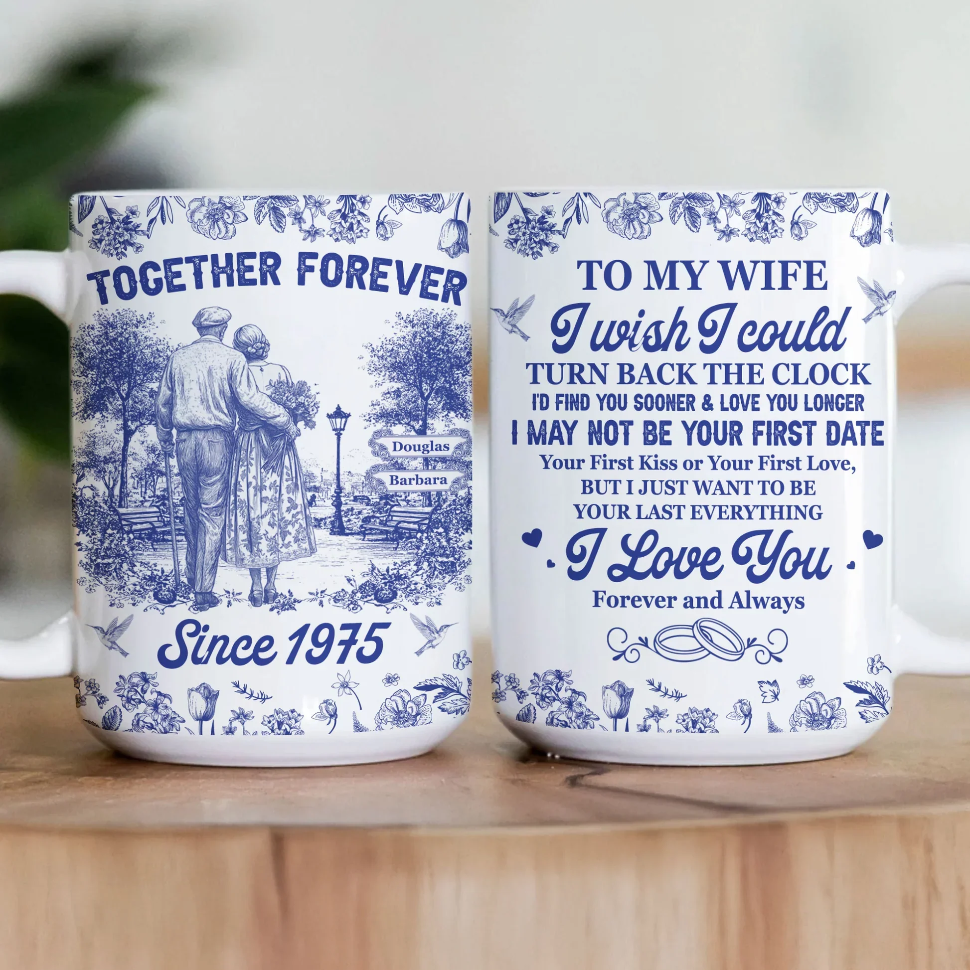 Personalized Ceramic Couple Mug with Custom Name for Anniversary Gift - Image 7