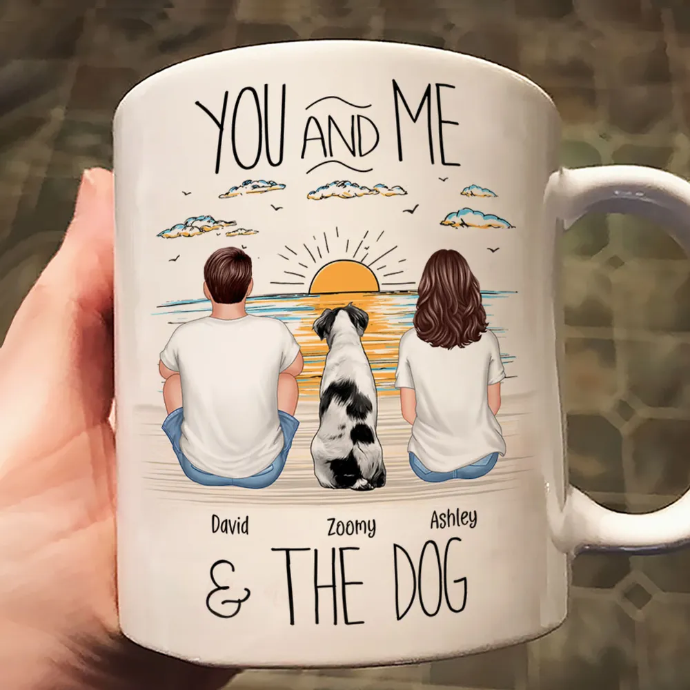 “You, Me & the Dog” Personalized Sunrise Mug – Romantic Gift for Dog Lovers or Cat Lovers - Image 6