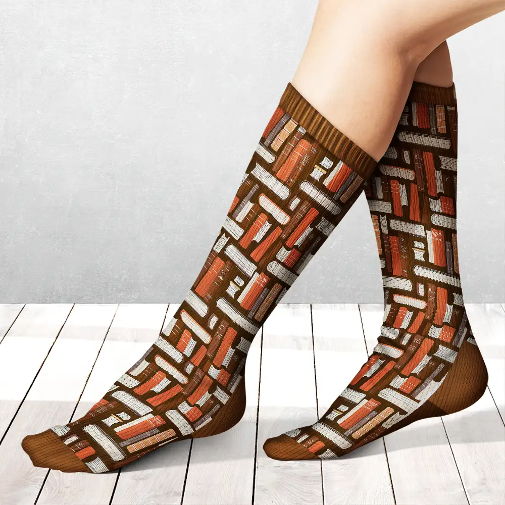 Custom Tube Socks for Women - Personalized Gift for Book Lovers - Image 3
