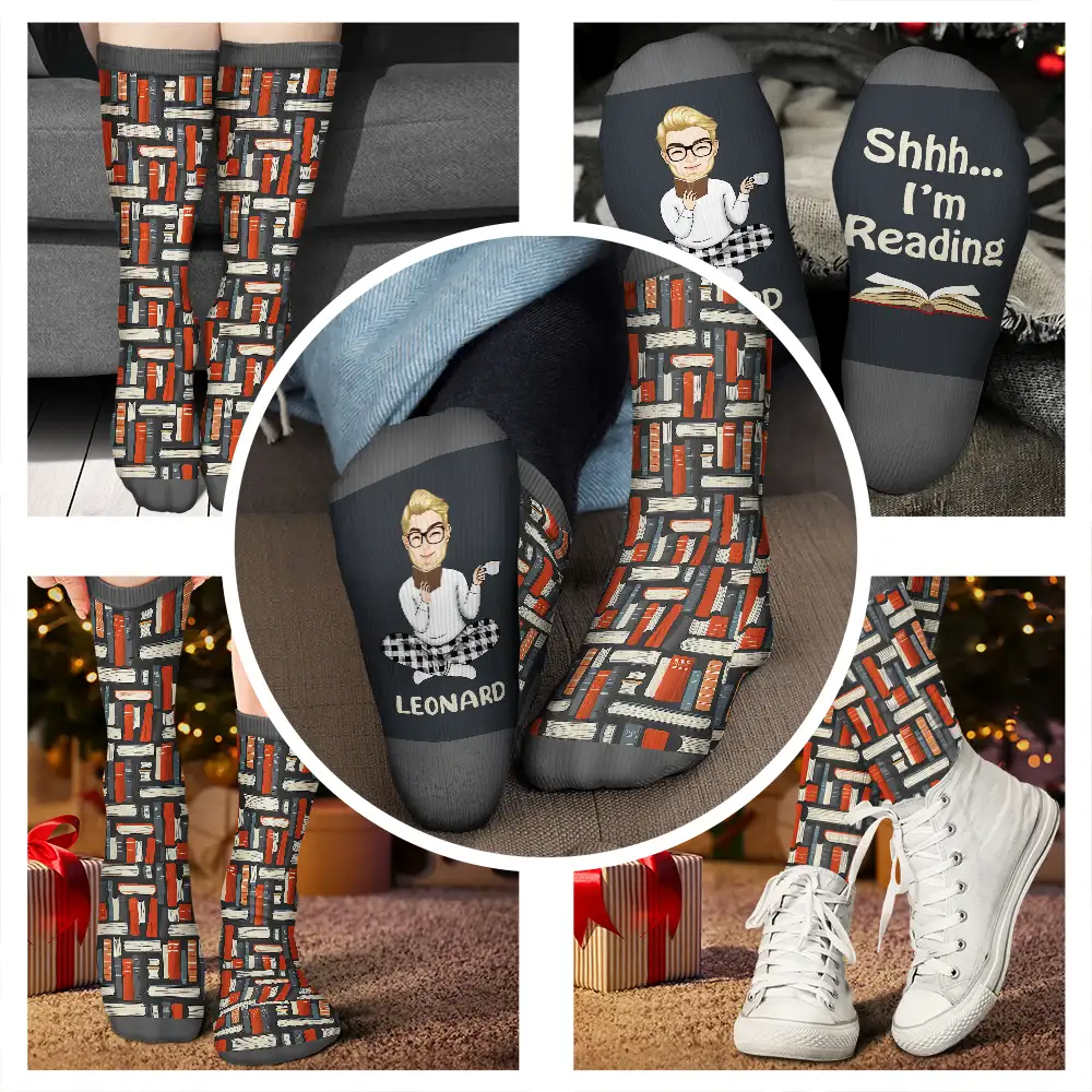 Custom Tube Socks for Women - Personalized Gift for Book Lovers - Image 5